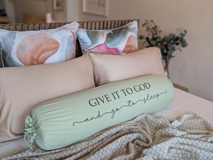 Bolster Case (Printed) - Light Green Colour