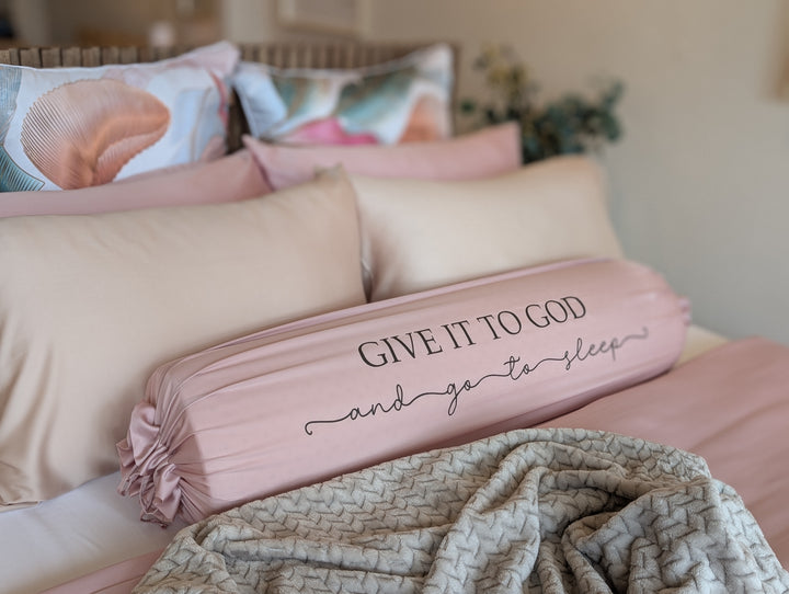Bolster Case (Printed) - Pink Colour