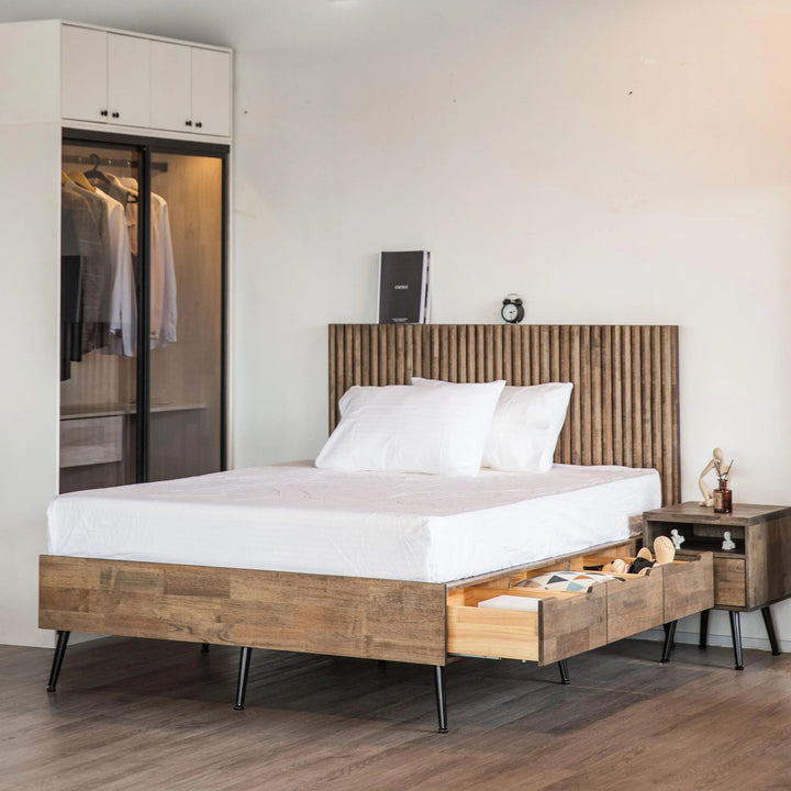 CAMELIA Solid Wood Bed Frame - Drawer
