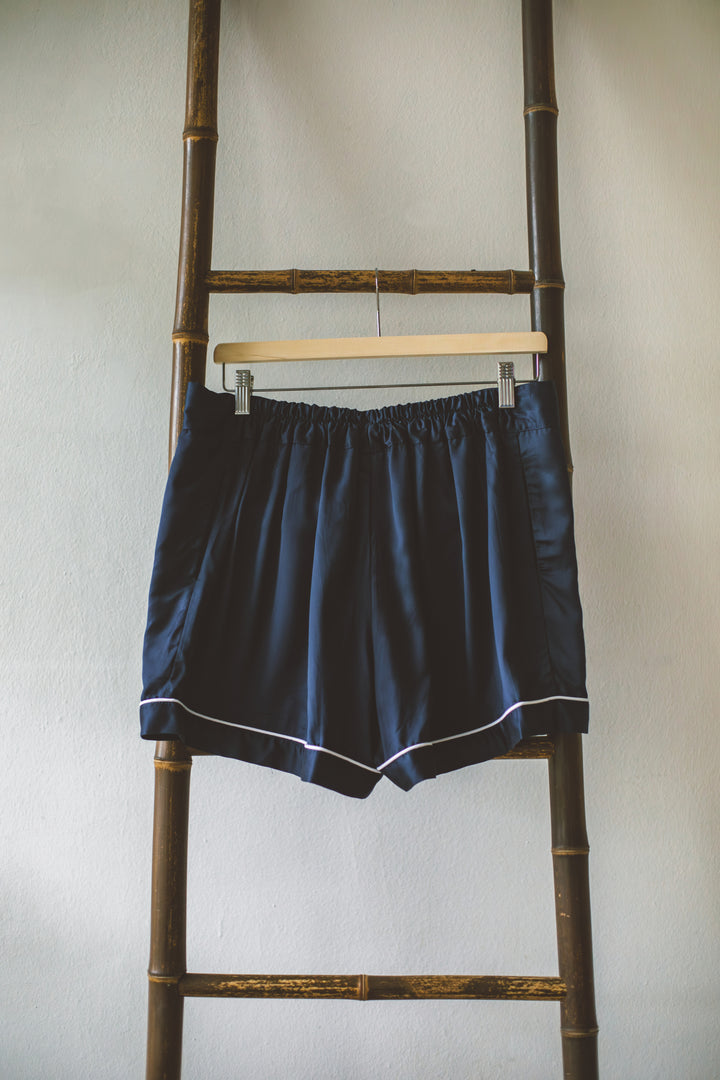 Organic Bamboo Lyocell Loungewear - Blue - Bottom - Back