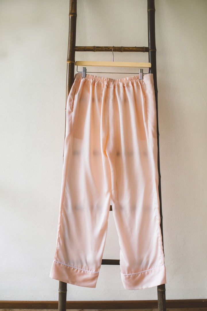 Organic Bamboo Lyocell Loungewear - Light Pink - Long Pants - Back