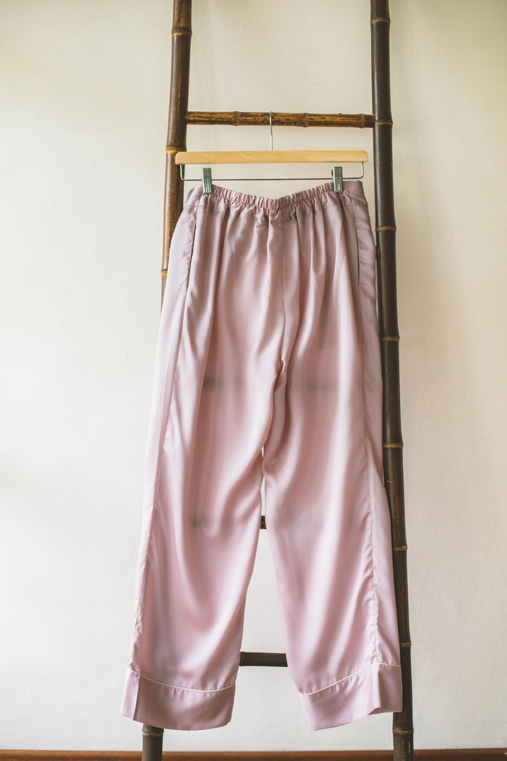 Organic Bamboo Lyocell Loungewear - Pink - Long Pants - Back