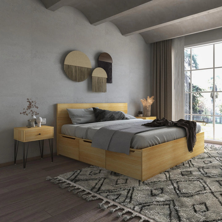 SAMIA Solid Wood Bed Frame - Side View